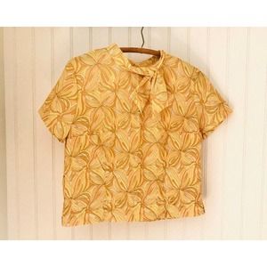 Vtg 60s Majorette Blouse Dacron Retro Blouse